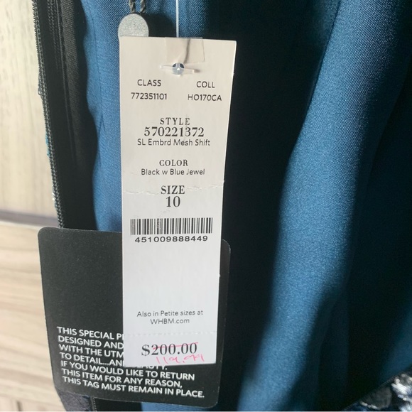 NWT - WHBM Sleeveless Embroidered Mesh Sheath Dress - Picture 11 of 11